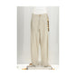 Beige Cotton Casual Pants