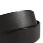Men Black Classic Leather Metal Buckle Belt