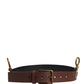Men Brown Classic Leather Metal Buckle Belt