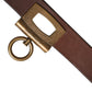Men Brown Classic Leather Metal Buckle Belt