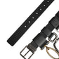 Men Black Classic Leather Metal Buckle Belt