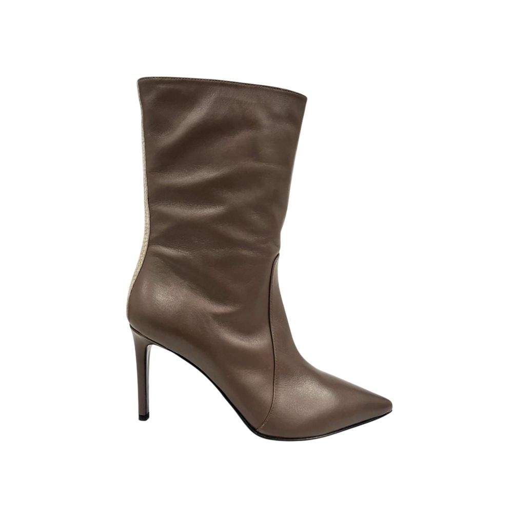 Brown Leather Women Boot
