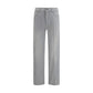 Gray Cotton Straight-Leg Jeans