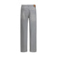 Gray Cotton Straight-Leg Jeans
