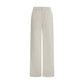White Cotton Casual Pants