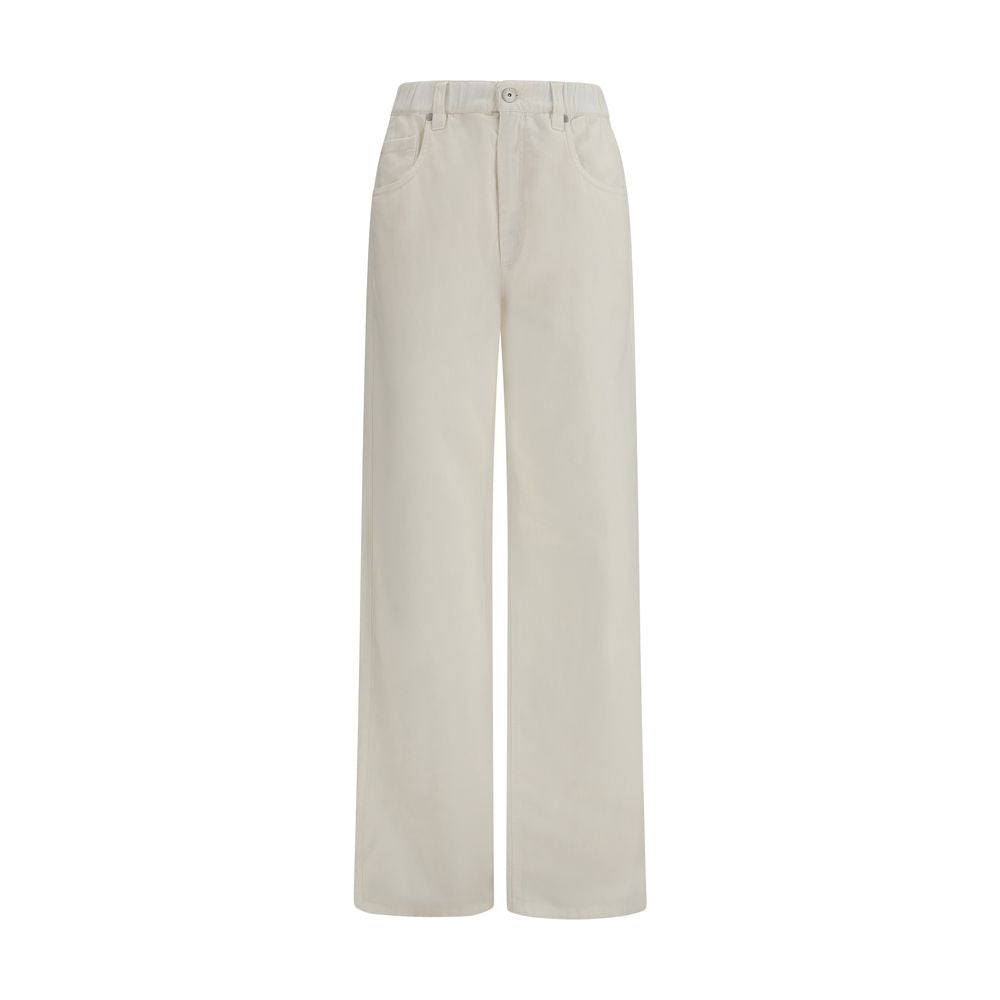 White Cotton Casual Pants