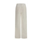 White Cotton Casual Pants