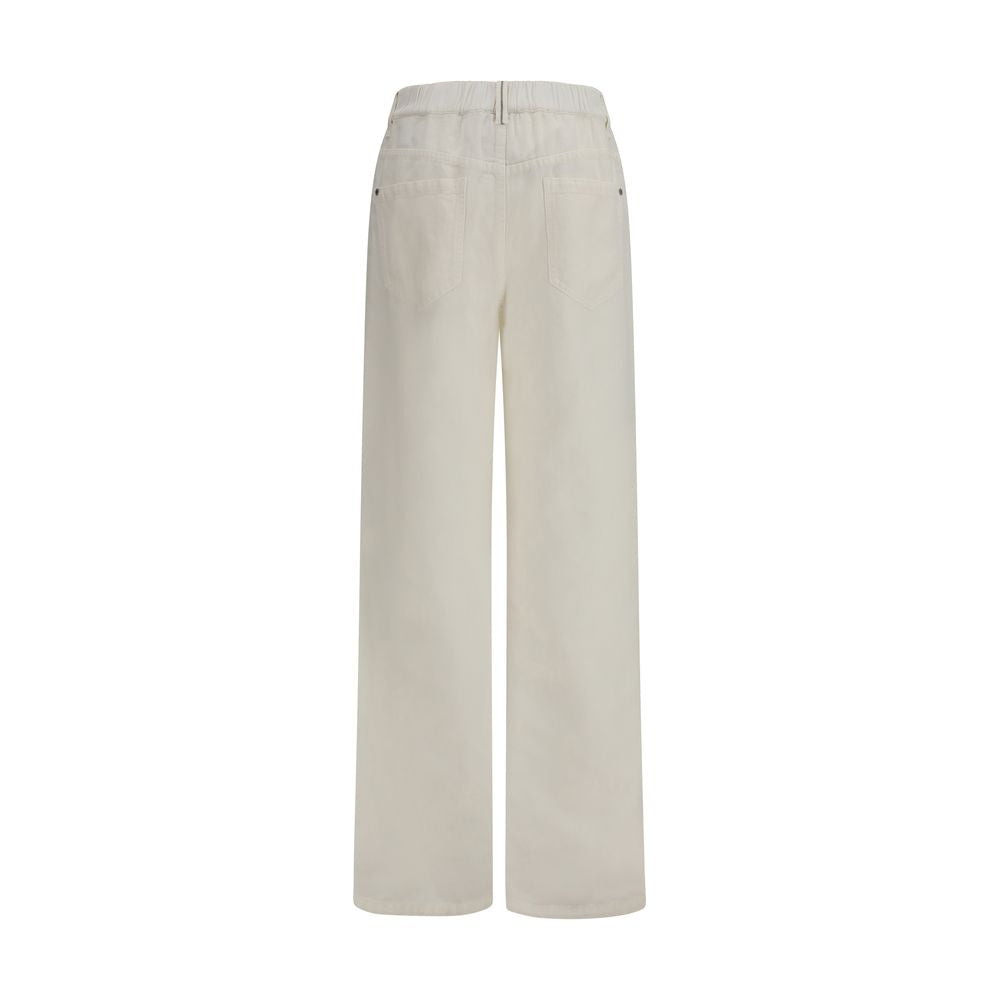 White Cotton Casual Pants
