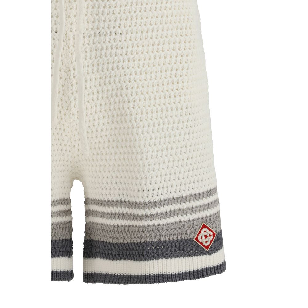 White Cotton Bermuda Shorts