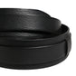 Men Black Classic Leather Metal Buckle Belt