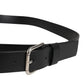 Black Double Strap Leather Silver Buckle Belt