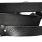 Black Double Strap Leather Silver Buckle Belt