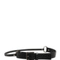 Men Black Calfskin Leather Metal Buckle Belt