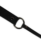 Men Black Calfskin Leather Metal Buckle Belt
