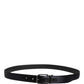 Men Black Classic Viscose Metal Buckle Belt