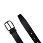 Men Black Classic Viscose Metal Buckle Belt