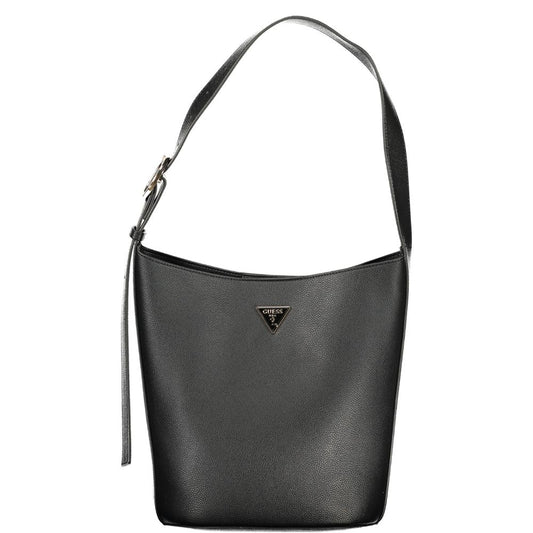 Black Polyurethane Women Handbag