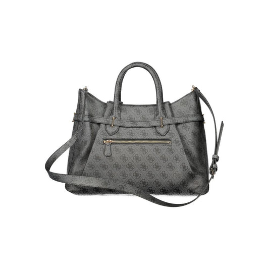 Black Polyurethane Women Handbag
