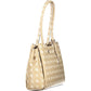 Beige Polyurethane Women Handbag