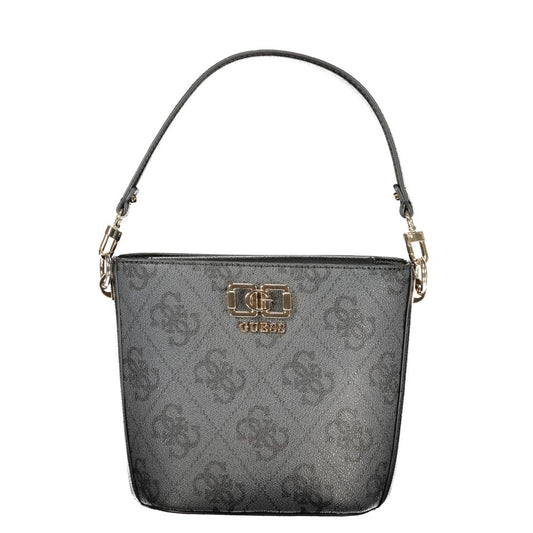 Black Polyurethane Women Handbag