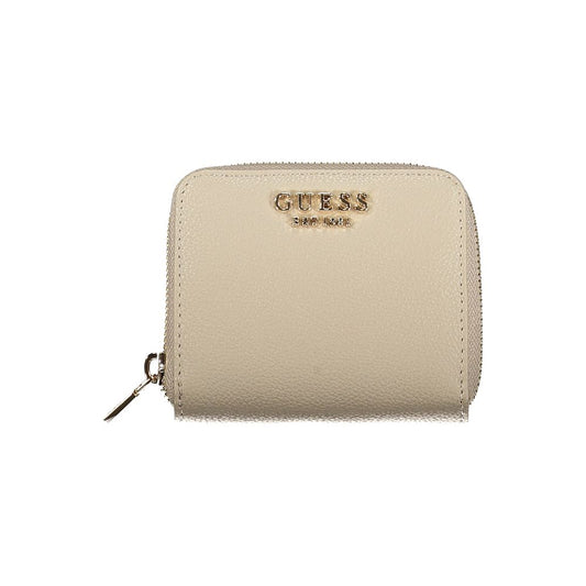 Beige Polyurethane Women Wallet