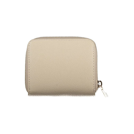 Beige Polyurethane Women Wallet