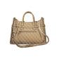 Beige Polyurethane Women Handbag
