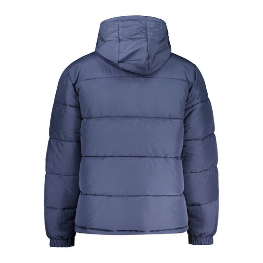 Blue Polyester Men Jacket