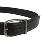 Men Black Classic Leather Metal Buckle Belt