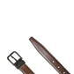 Men Brown Classic Leather Metal Buckle Belt