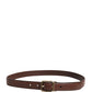 Men Brown Classic Leather Metal Buckle Belt