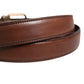Men Brown Classic Leather Metal Buckle Belt
