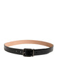 Men Black Classic Leather Metal Buckle Belt