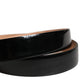 Men Black Classic Leather Metal Buckle Belt
