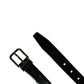 Men Black Classic Leather Metal Buckle Belt