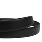 Men Black Classic Leather Metal Buckle Belt