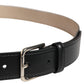 Men Beige Woven Leather Metal Buckle Belt