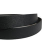 Men Black Calfskin Leather Square Buckle Belt