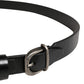 Men Black Classic Leather Logo Buckle Belt