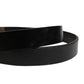 Men Black Classic Leather Logo Buckle Belt