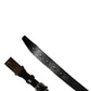 Men Black Classic Leather Logo Buckle Belt
