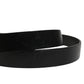 Men Black Classic Leather Logo Buckle Belt
