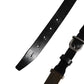 Men Black Classic Leather Logo Buckle Belt