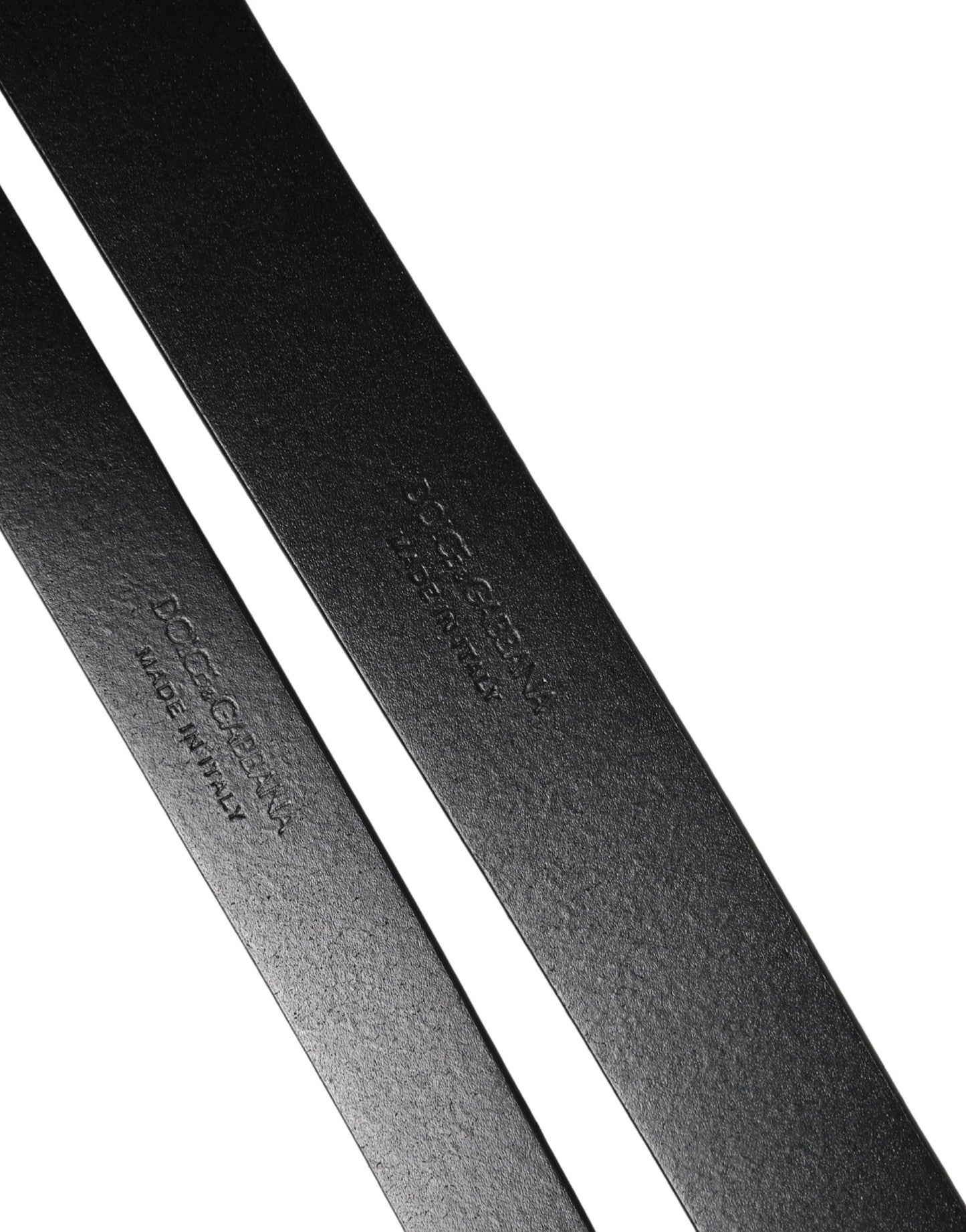 Black Double Strap Leather Silver Buckle Belt