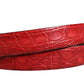 Men Red Exotic Leather Metal Buckle Belt