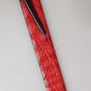 Men Red Exotic Leather Metal Buckle Belt