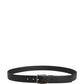 Men Black Classic Leather Metal Buckle Belt