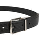Men Black Classic Leather Metal Buckle Belt