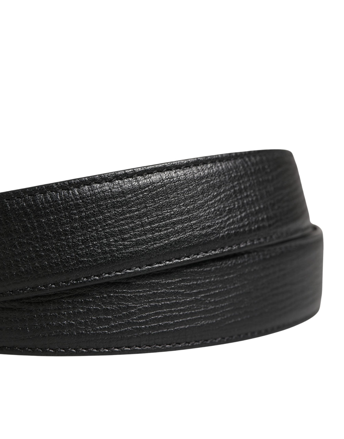 Men Black Classic Leather Metal Buckle Belt