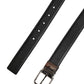 Men Black Classic Leather Metal Buckle Belt
